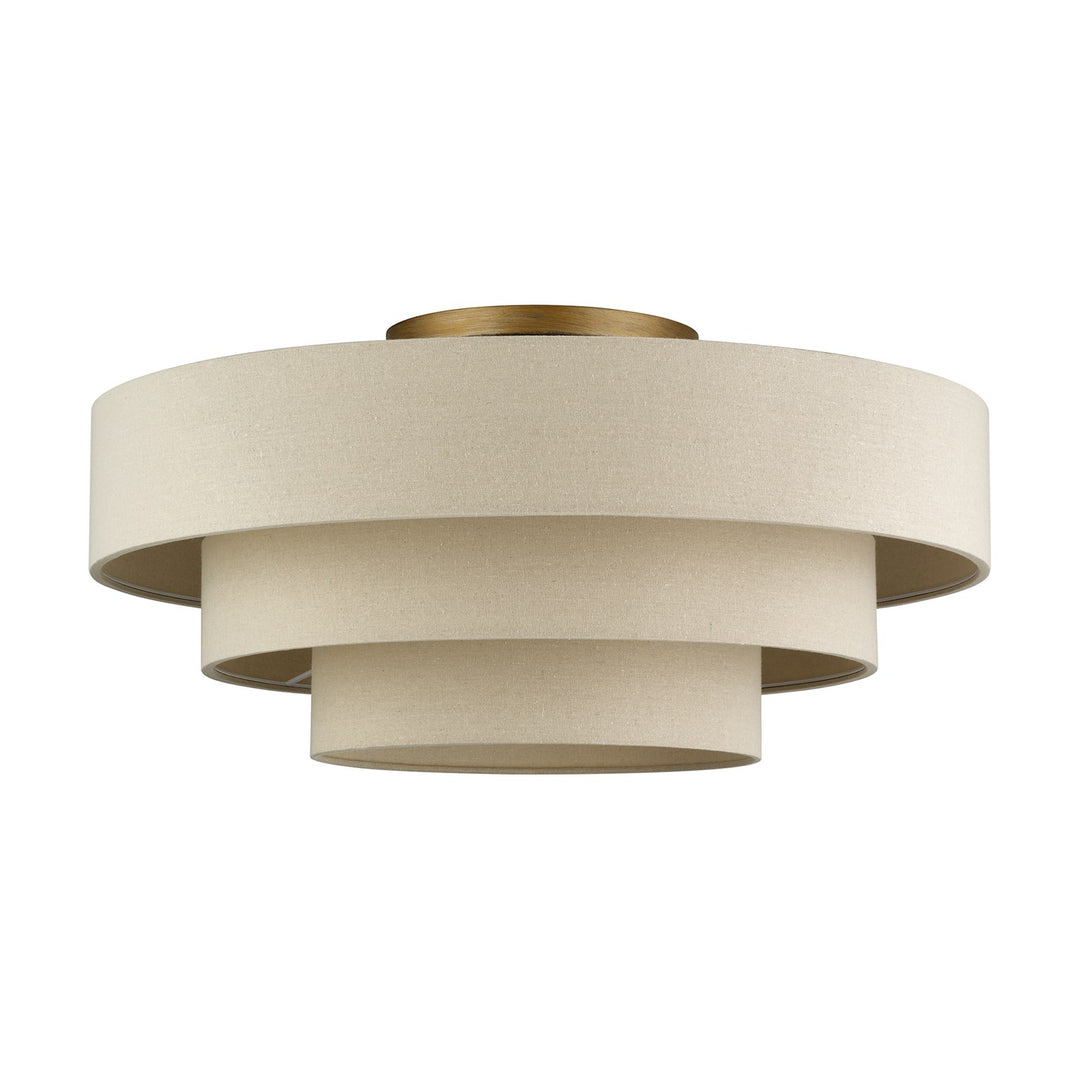 5 Light Antique Gold Leaf Extra Large Semi-Flush