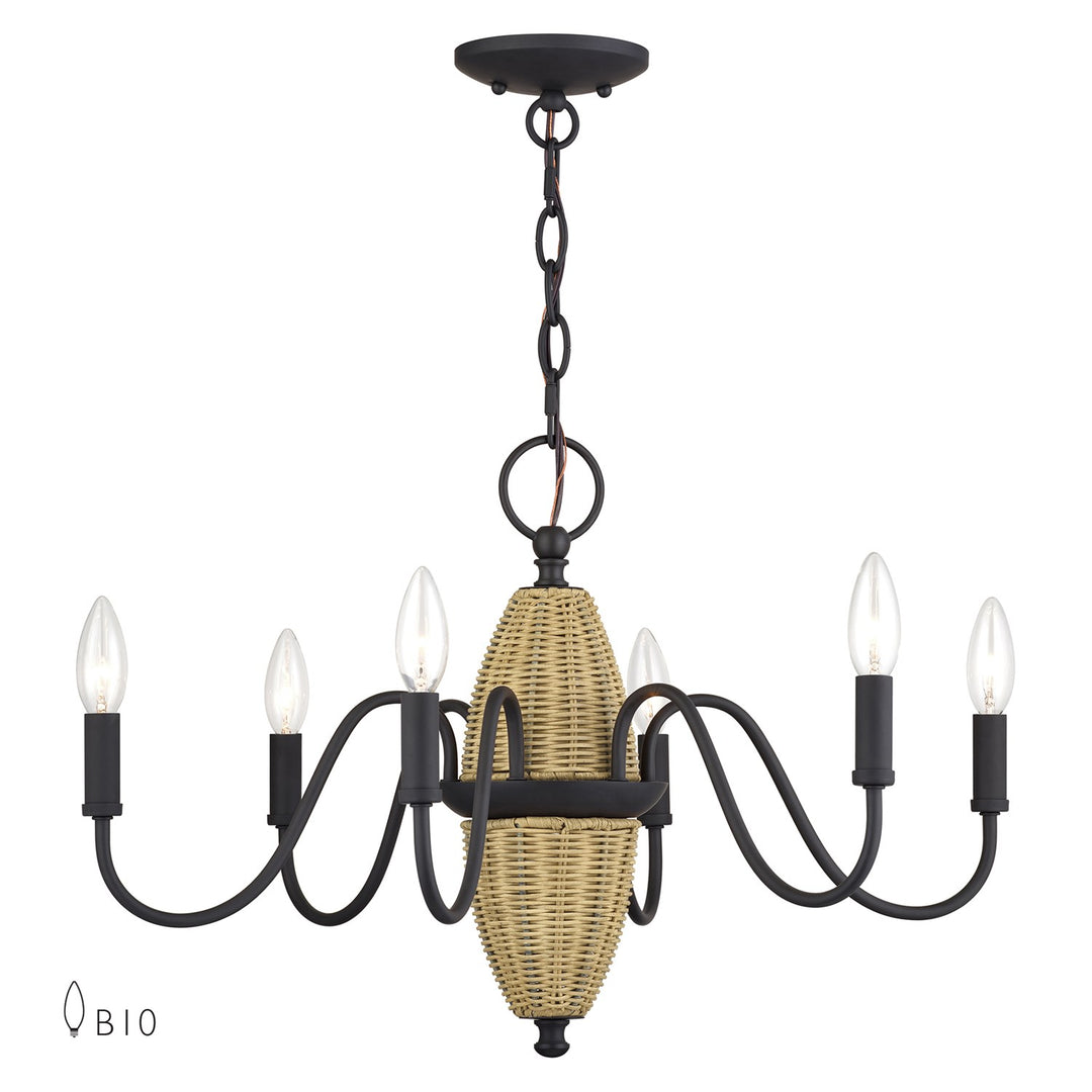 6 Light Bronze Chandelier by Livex Lighting