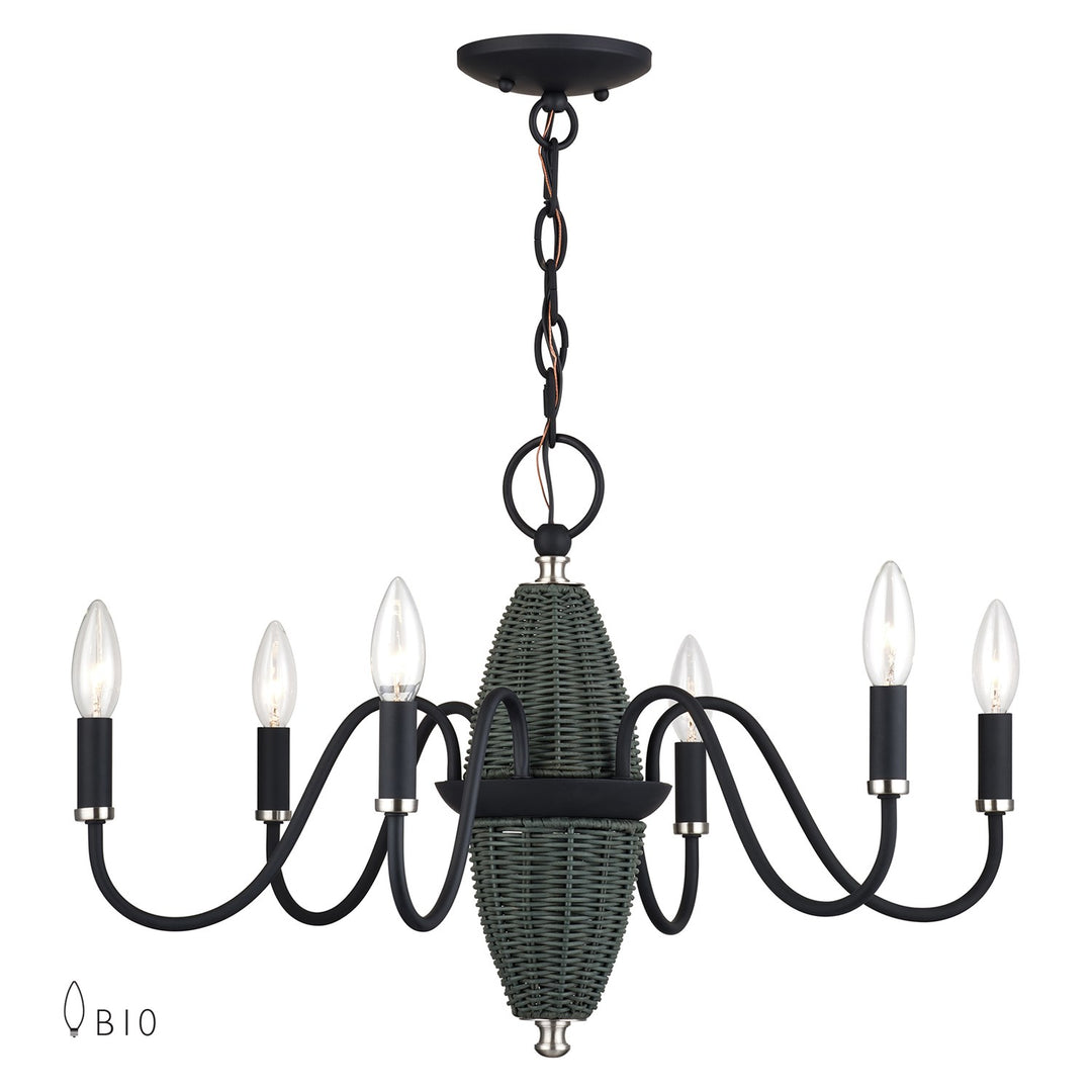 6 Light Black Chandelier by Livex Lighting