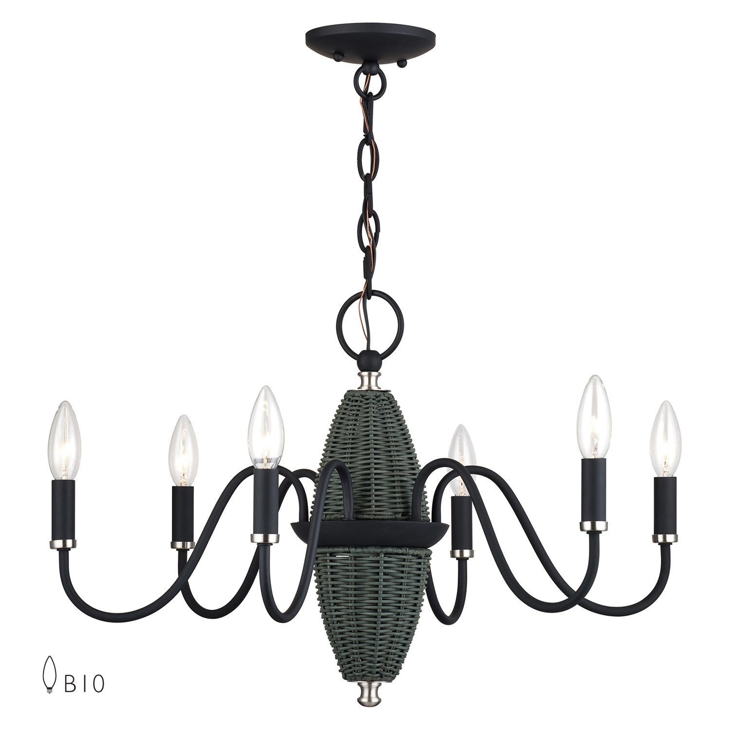 6 Light Black Chandelier by Livex Lighting