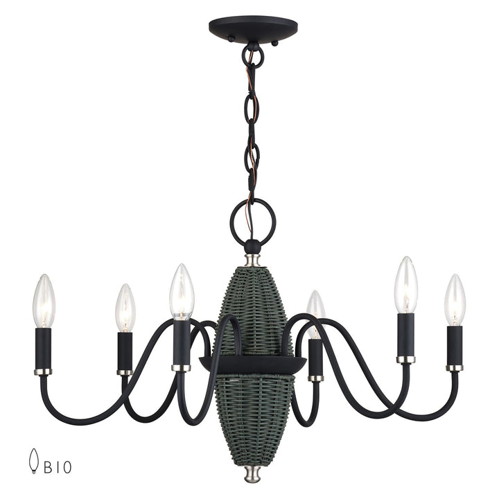 6 Light Black Chandelier by Livex Lighting