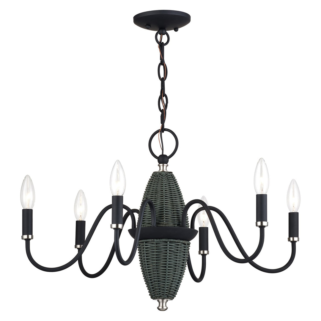 6 Light Black Chandelier