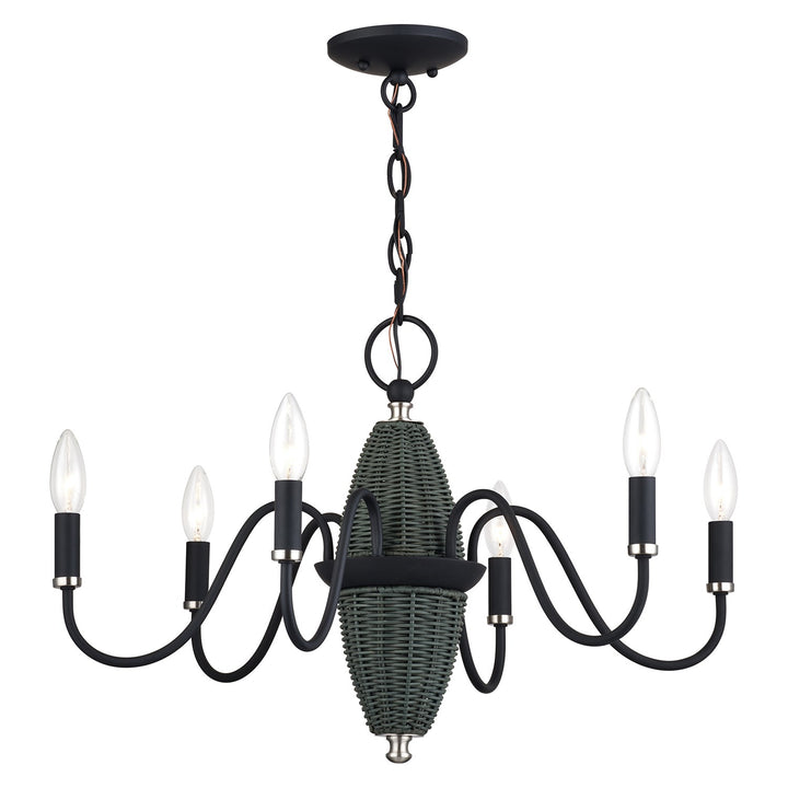 6 Light Black Chandelier