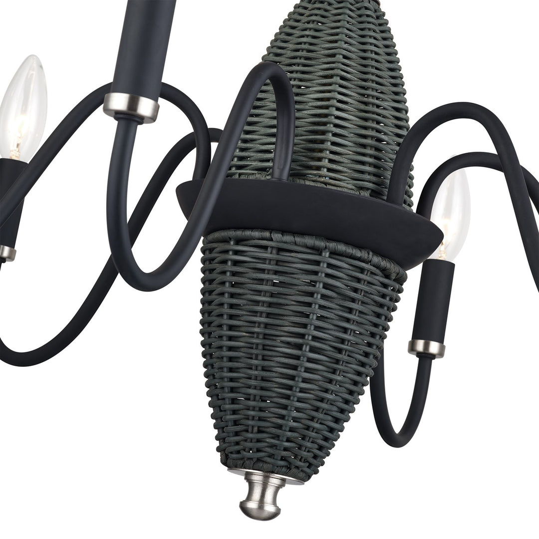 6 Light Black Chandelier