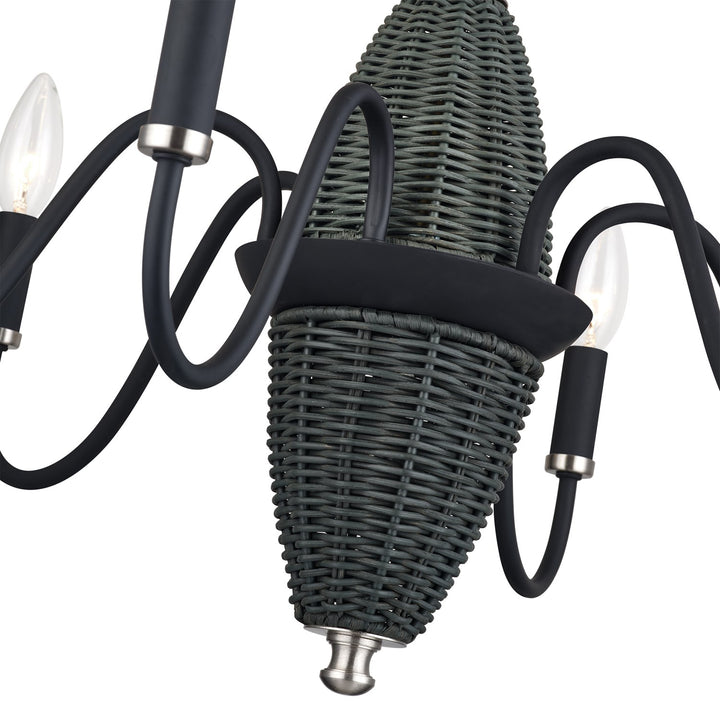 6 Light Black Chandelier