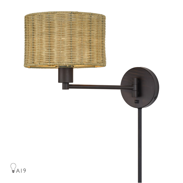 1 Light Bronze Swing Arm Wall Lamp by Livex Lighting