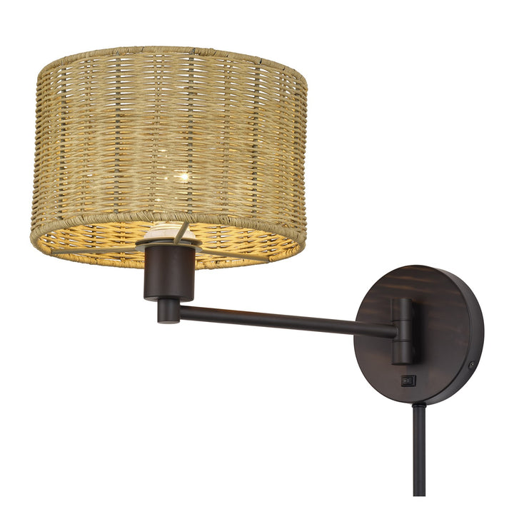 1 Light Bronze Swing Arm Wall Lamp