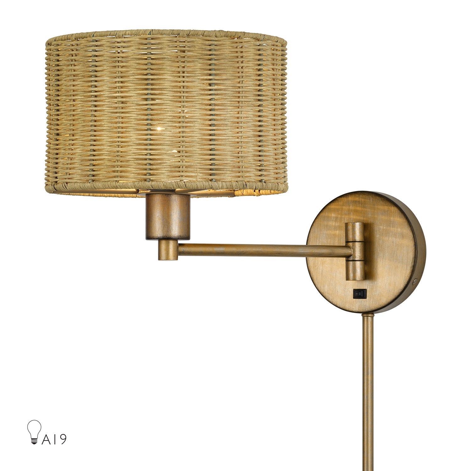 1 Light Antique Gold Leaf Swing Arm Wall Lamp by Livex Lighting