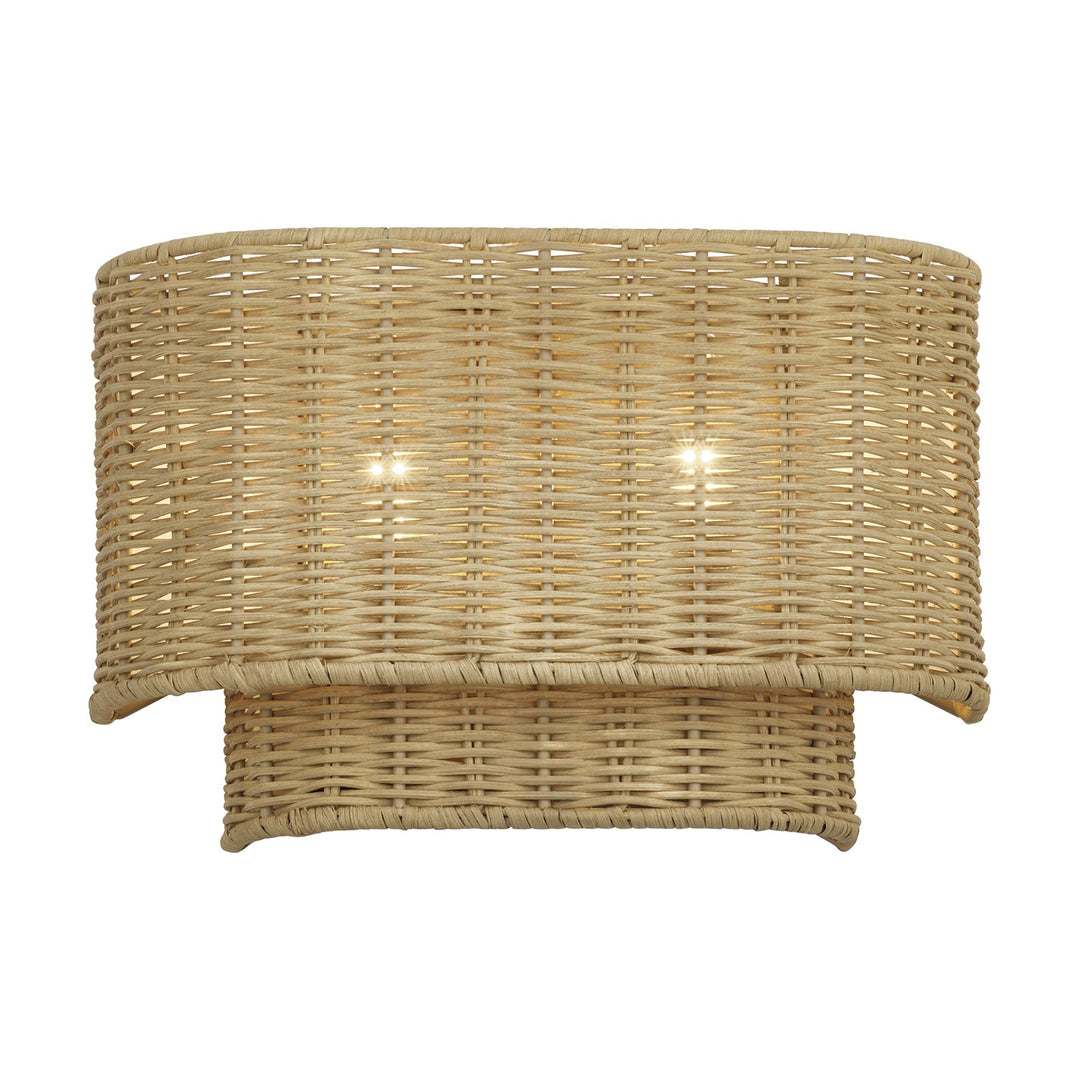 2 Light Antique Gold Leaf Ada Sconce