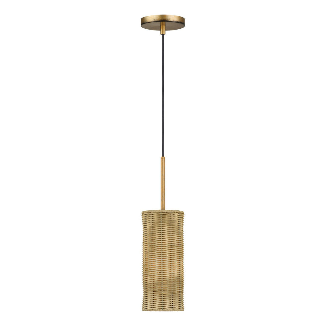 1 Light Antique Gold Leaf Mini Pendant