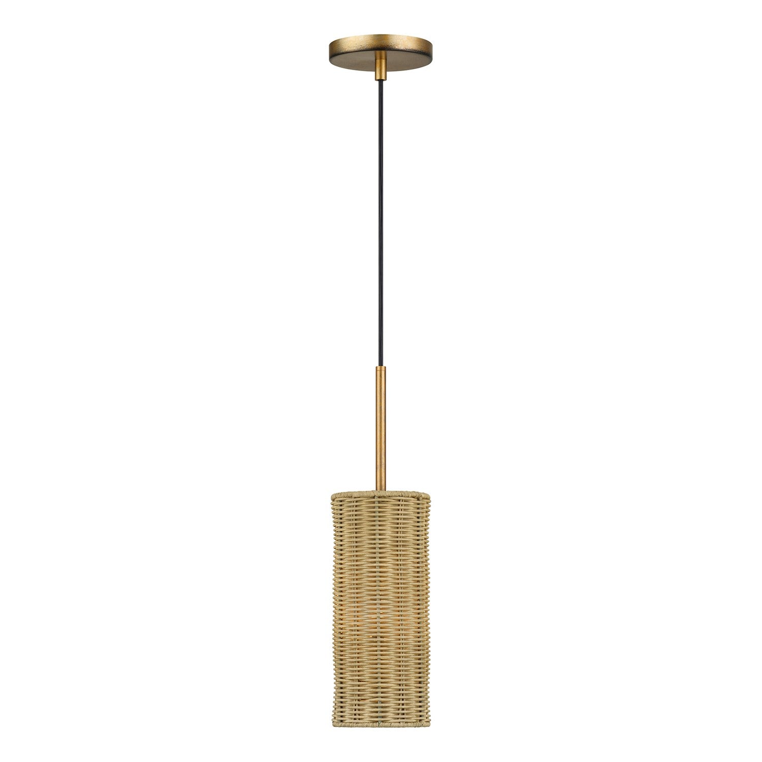 1 Light Antique Gold Leaf Mini Pendant