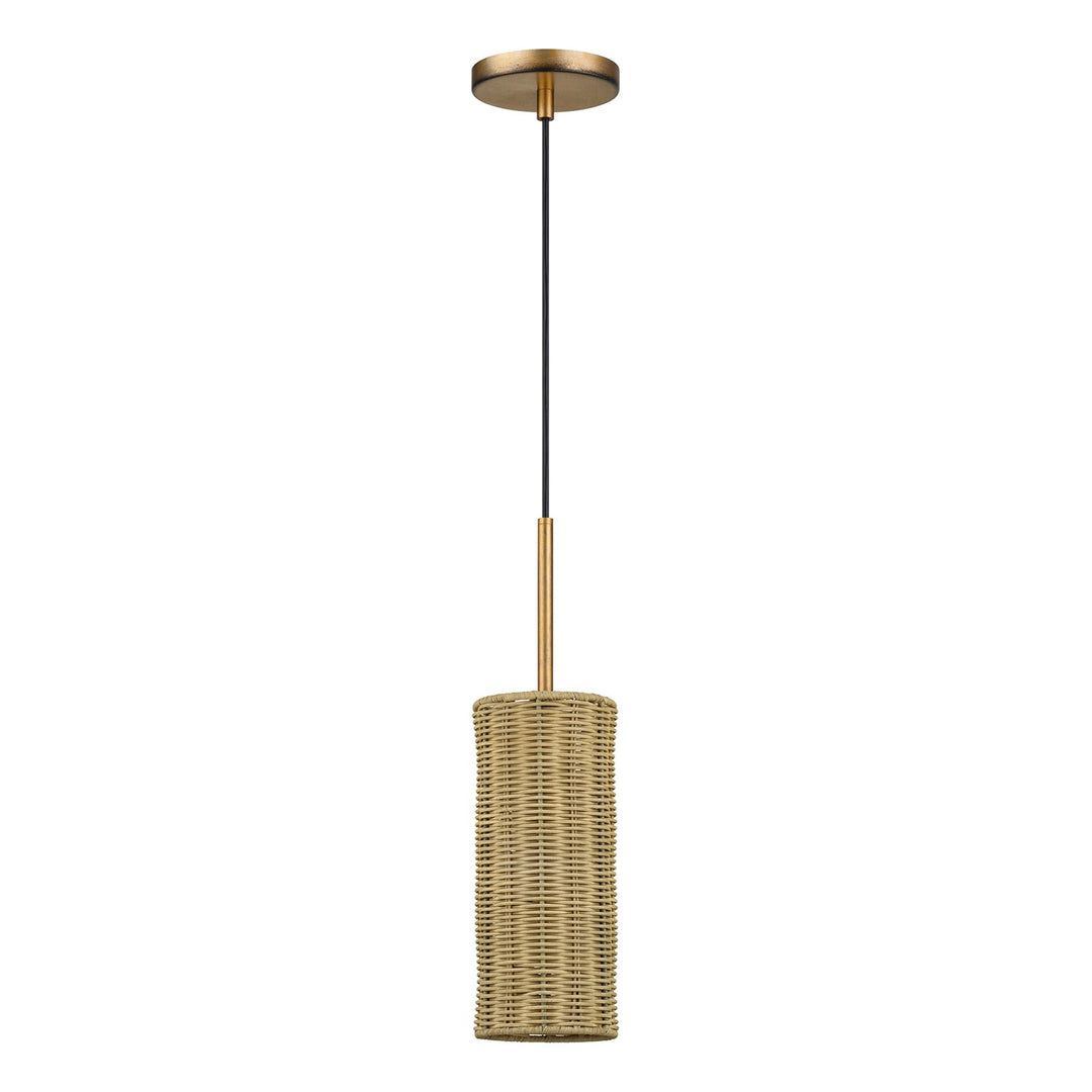 1 Light Antique Gold Leaf Mini Pendant