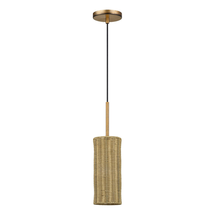 1 Light Antique Gold Leaf Mini Pendant