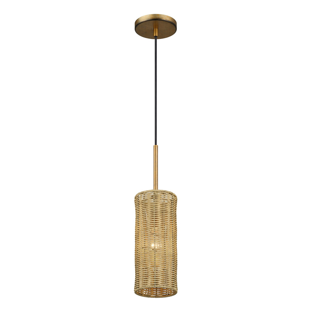 1 Light Antique Gold Leaf Mini Pendant