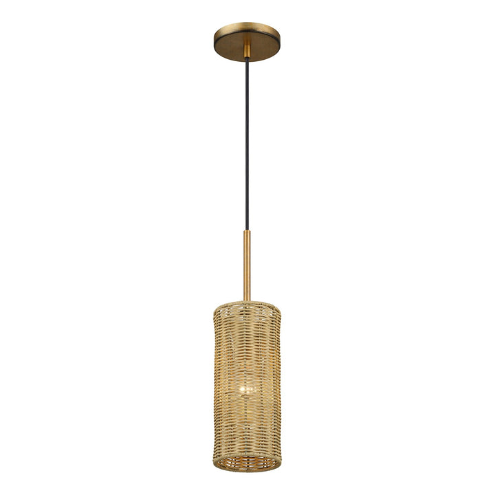 1 Light Antique Gold Leaf Mini Pendant