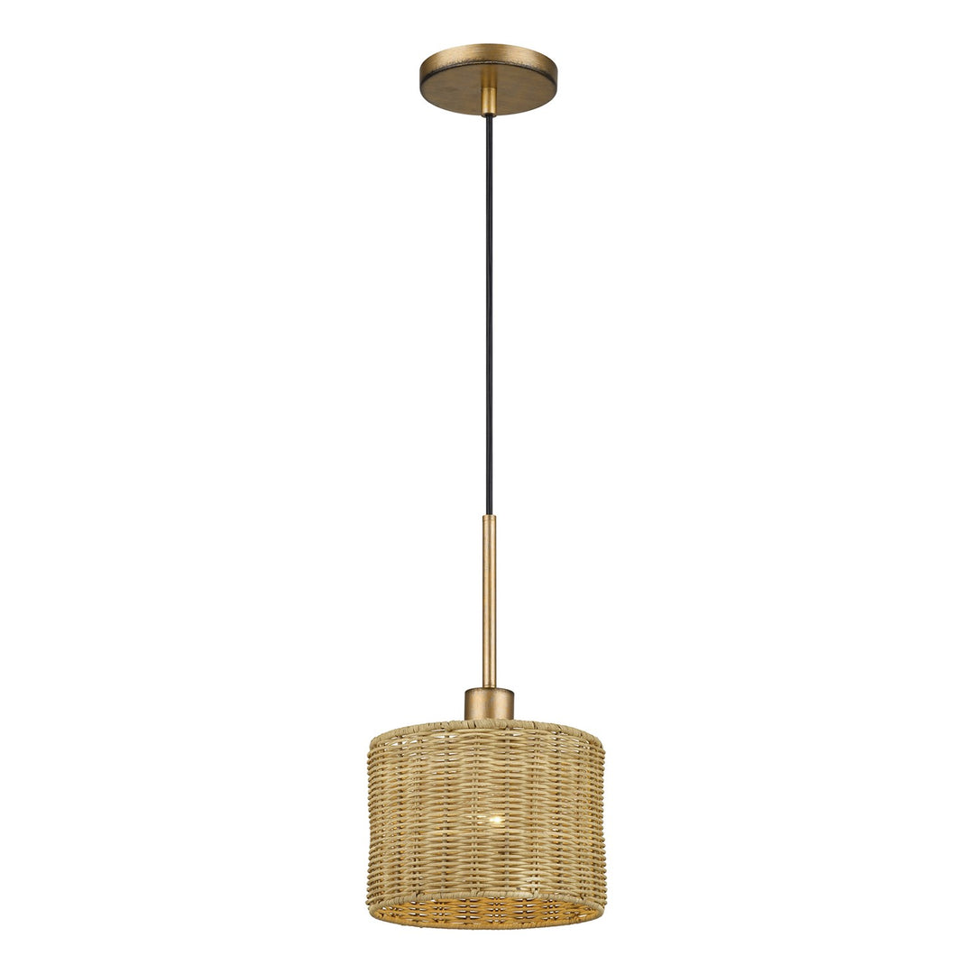 1 Light Antique Gold Leaf Mini Pendant