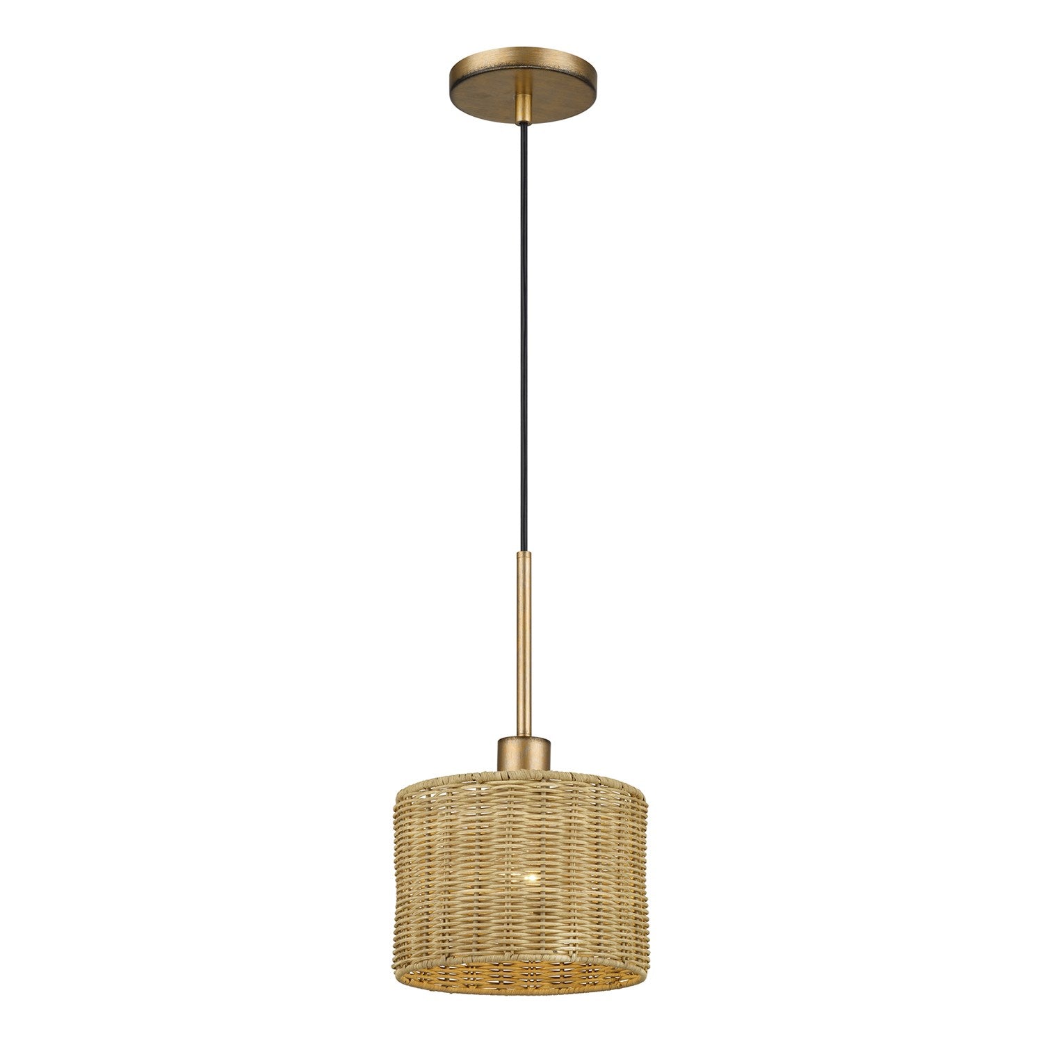 1 Light Antique Gold Leaf Mini Pendant