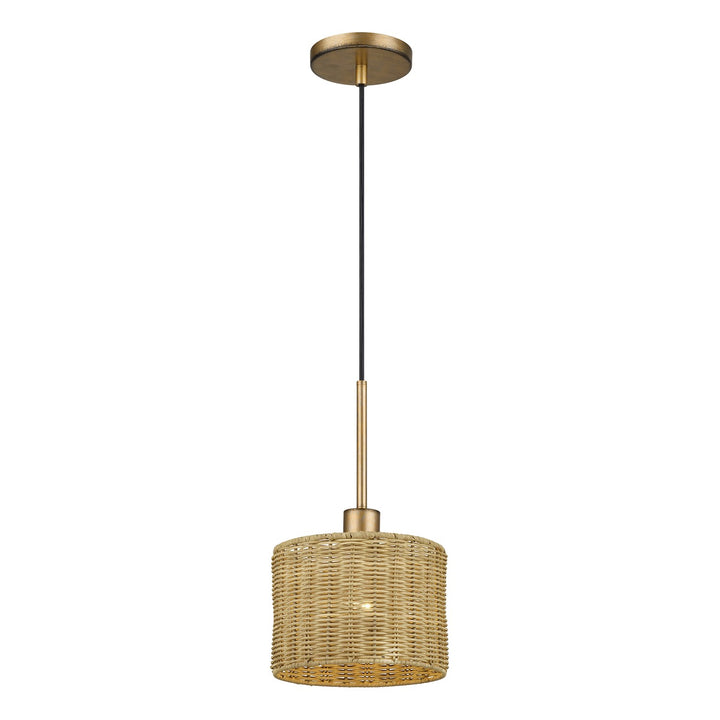 1 Light Antique Gold Leaf Mini Pendant