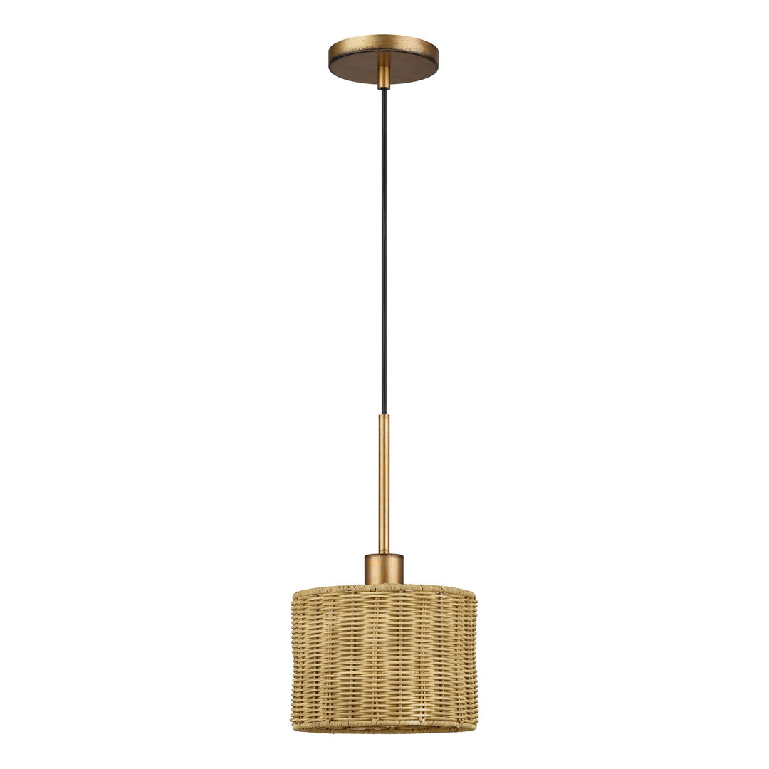 1 Light Antique Gold Leaf Mini Pendant