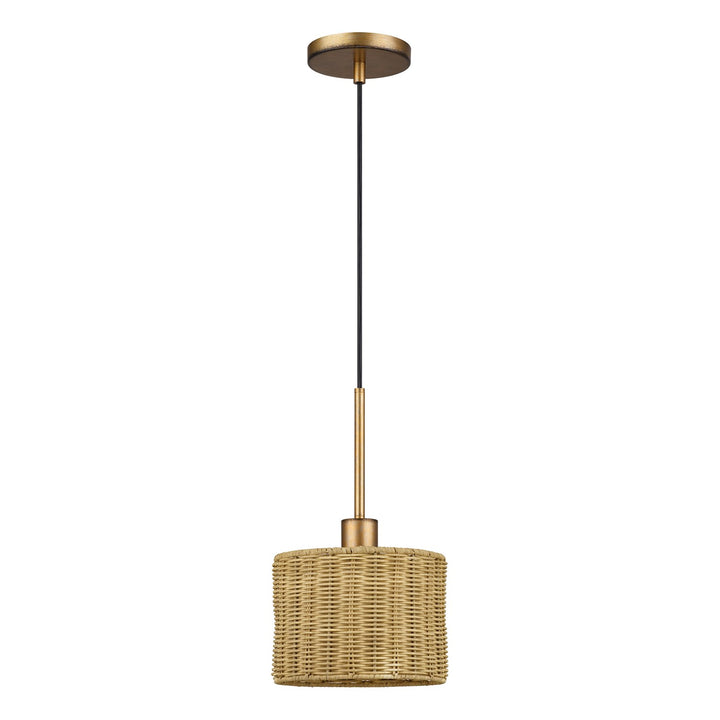 1 Light Antique Gold Leaf Mini Pendant