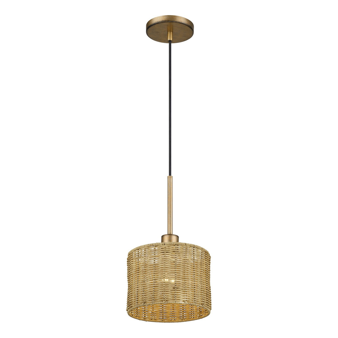 1 Light Antique Gold Leaf Mini Pendant
