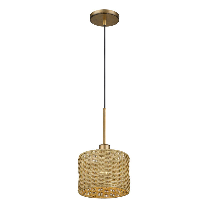 1 Light Antique Gold Leaf Mini Pendant