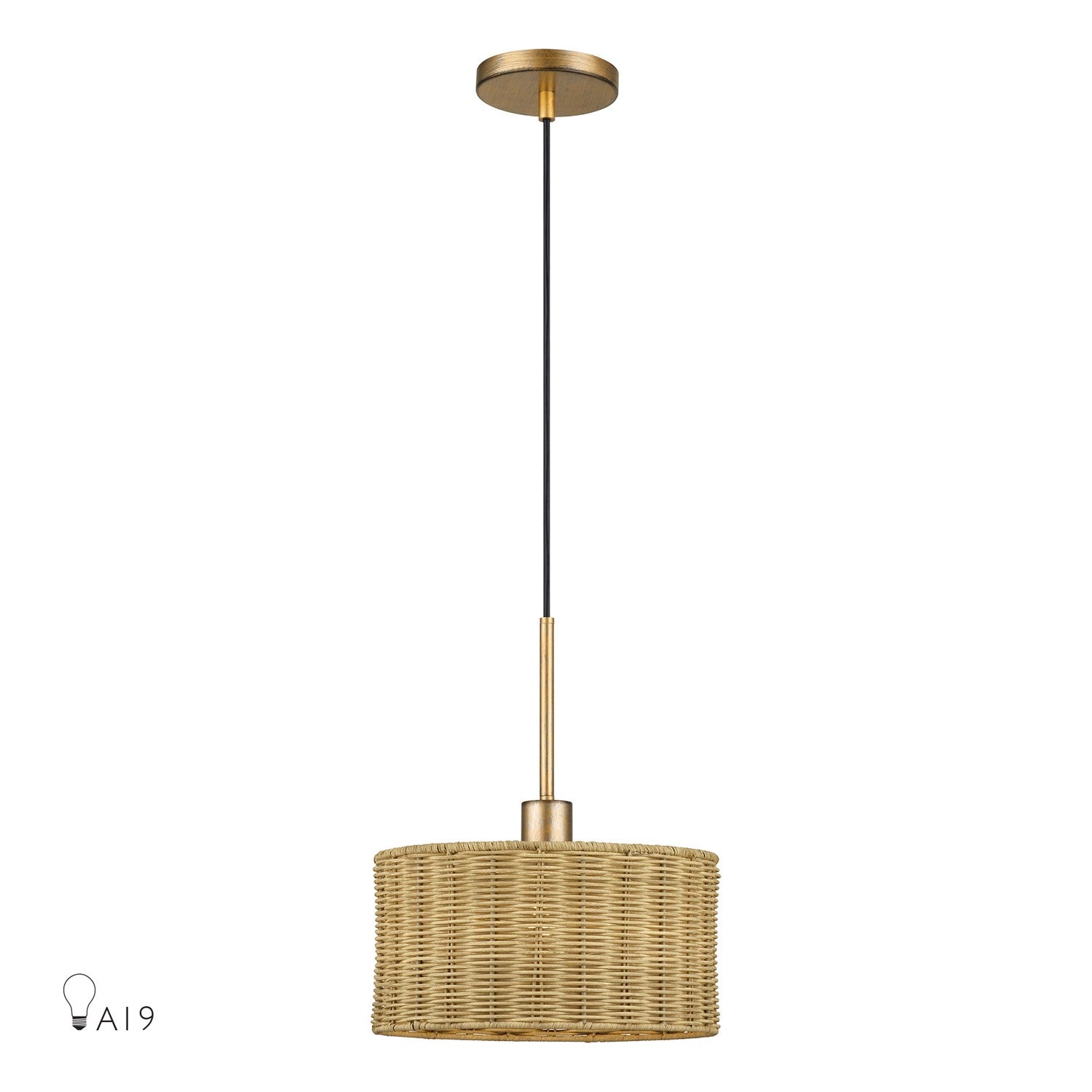 1 Light Antique Gold Leaf Pendant by Livex Lighting
