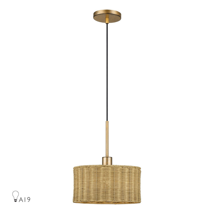 1 Light Antique Gold Leaf Pendant by Livex Lighting