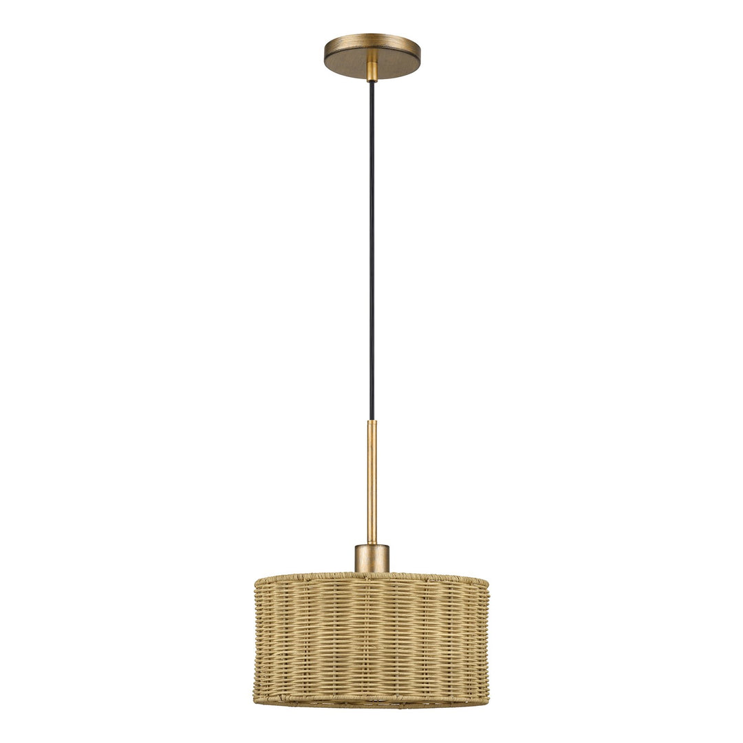1 Light Antique Gold Leaf Pendant