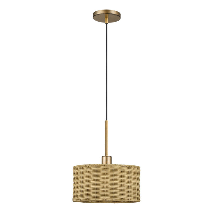 1 Light Antique Gold Leaf Pendant