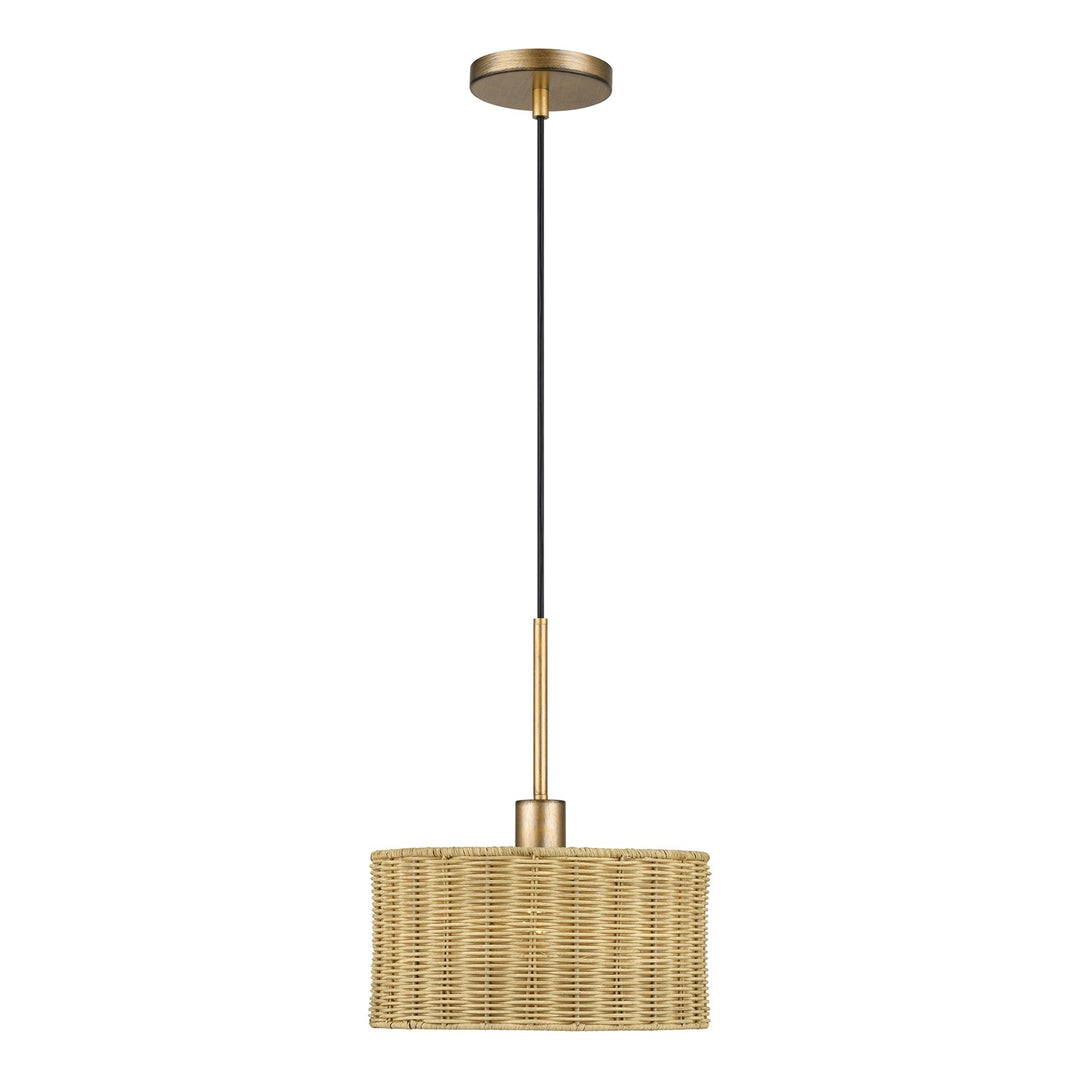 1 Light Antique Gold Leaf Pendant