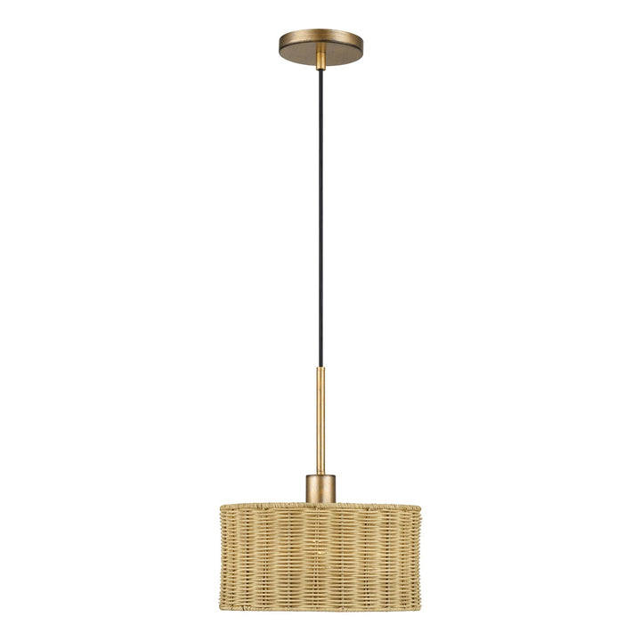 1 Light Antique Gold Leaf Pendant