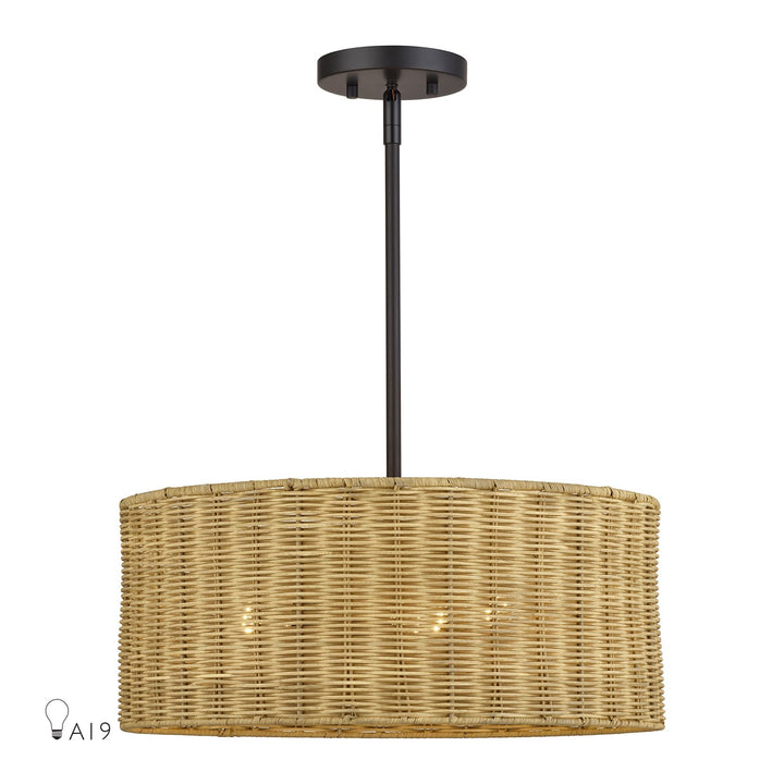 3 Light Bronze Pendant Chandelier by Livex Lighting