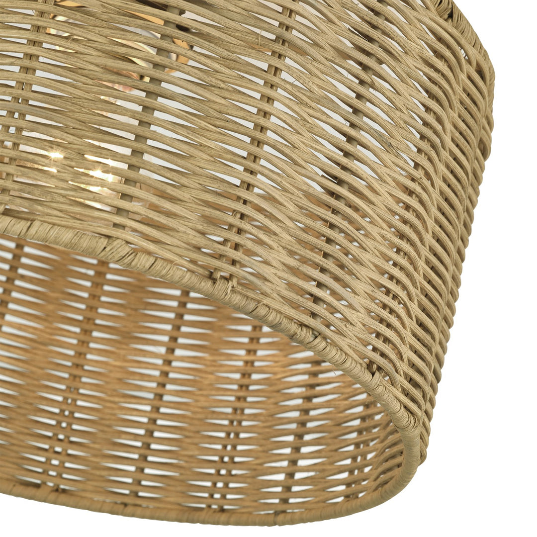 1 Light Antique Gold Leaf Small Semi-Flush