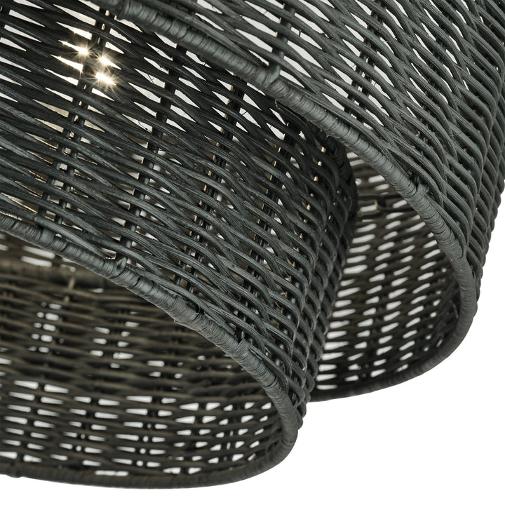 3 Light Black Large Semi-Flush