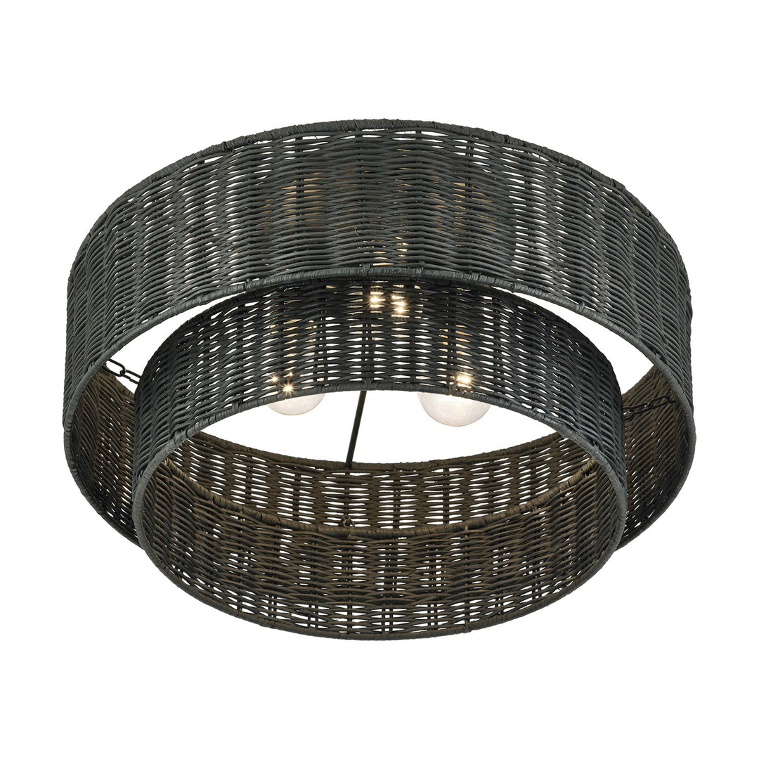 3 Light Black Large Semi-Flush