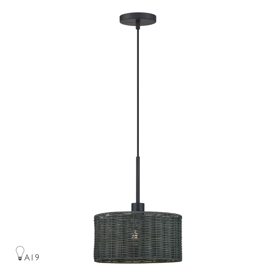 1 Light Black Pendant by Livex Lighting