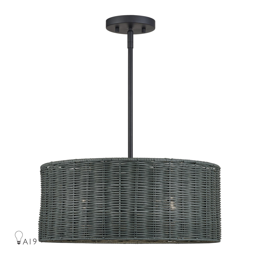 3 Light Black Pendant Chandelier by Livex Lighting