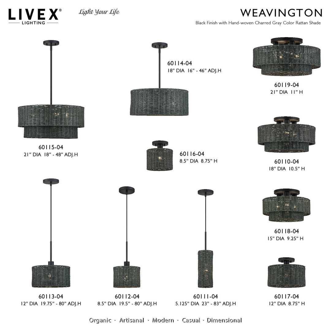 3 Light Black Pendant Chandelier