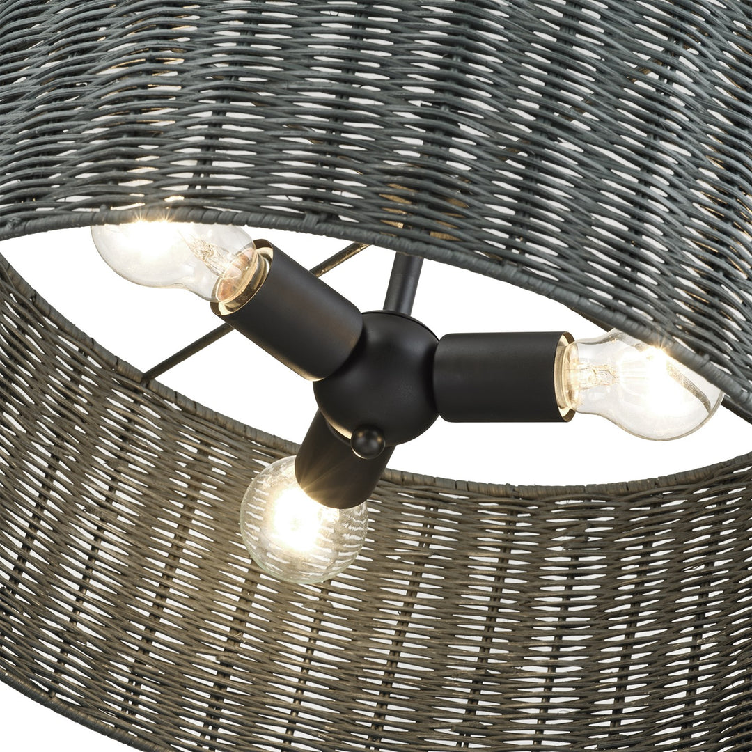 3 Light Black Pendant Chandelier