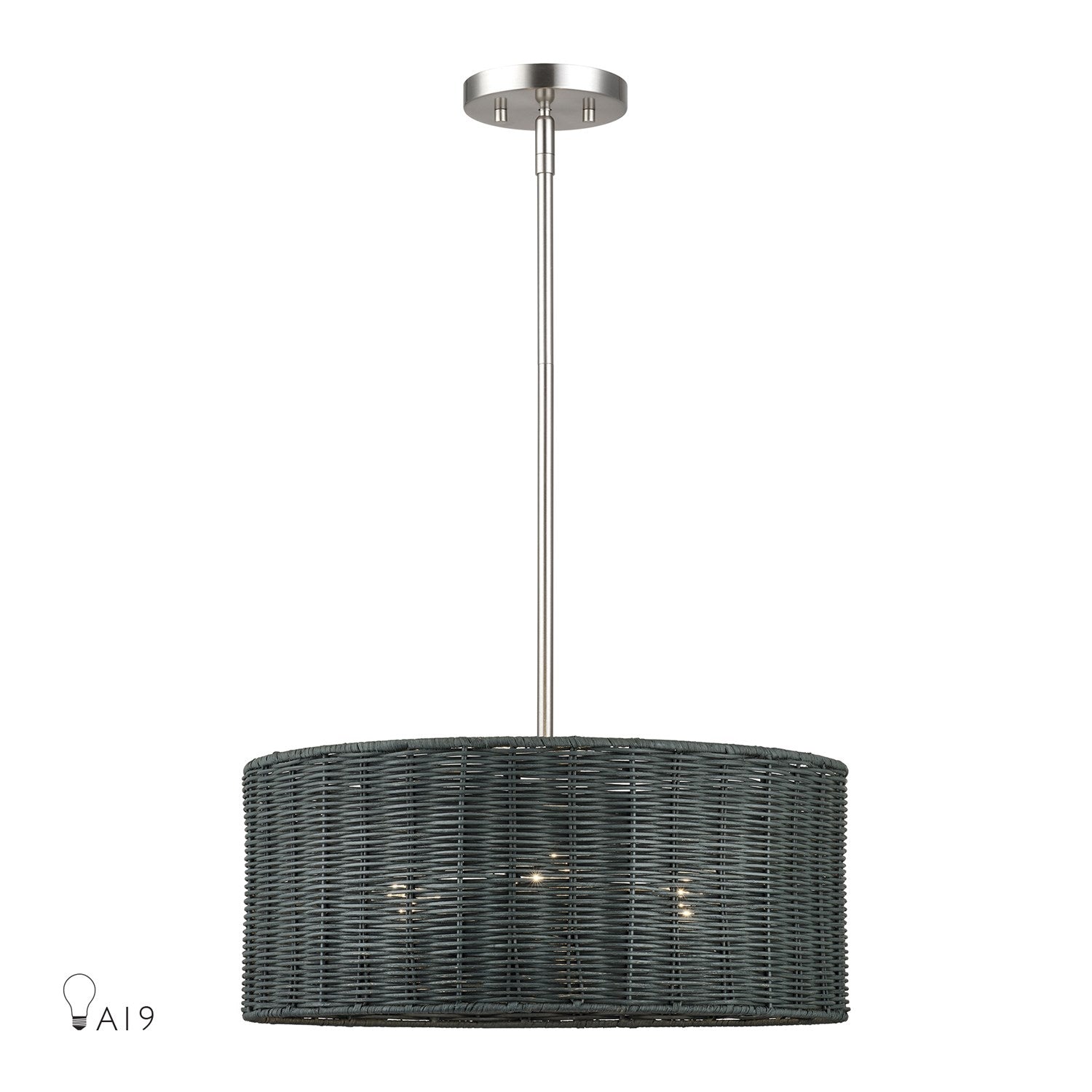 3 Light Brushed Nickel Pendant Chandelier by Livex Lighting