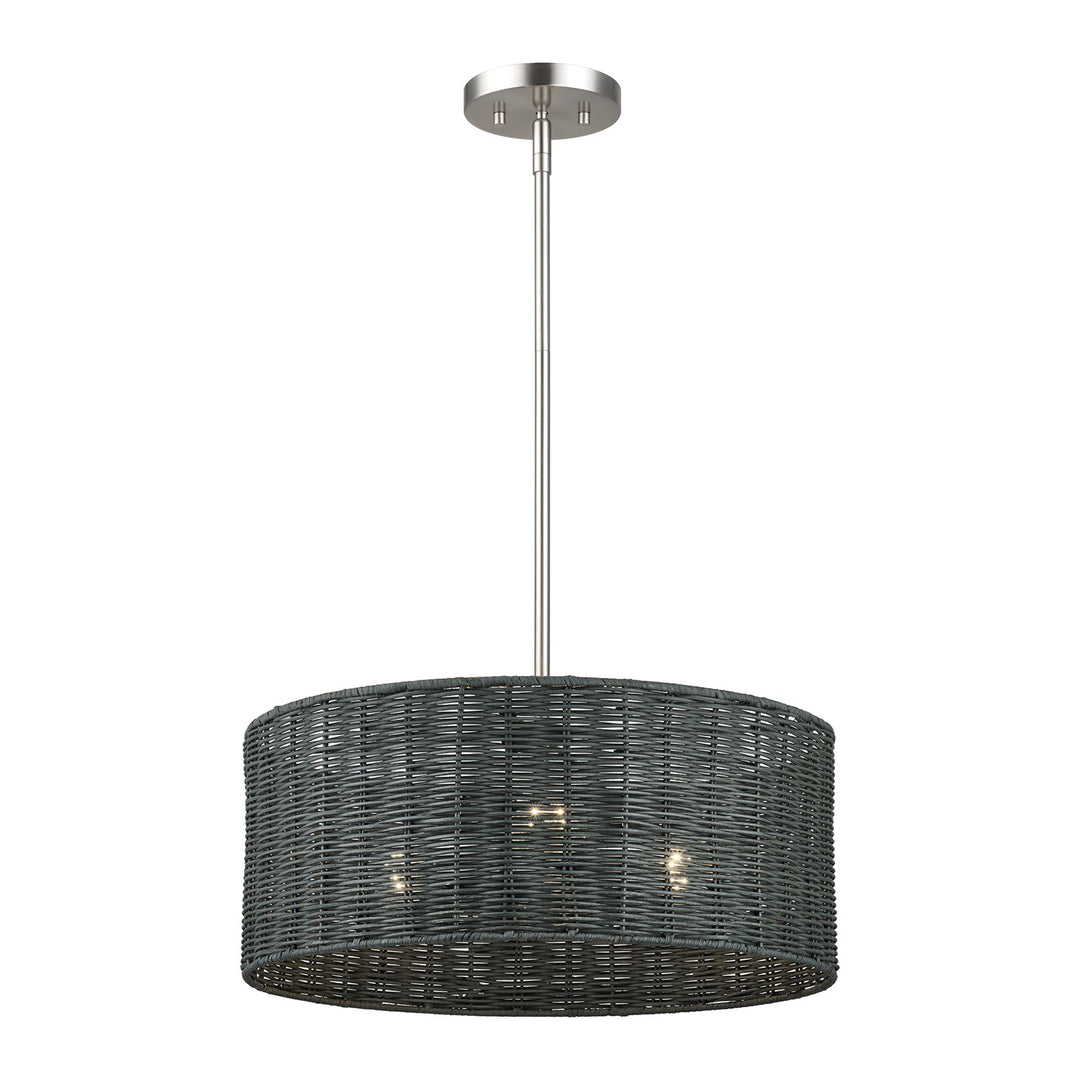 3 Light Brushed Nickel Pendant Chandelier