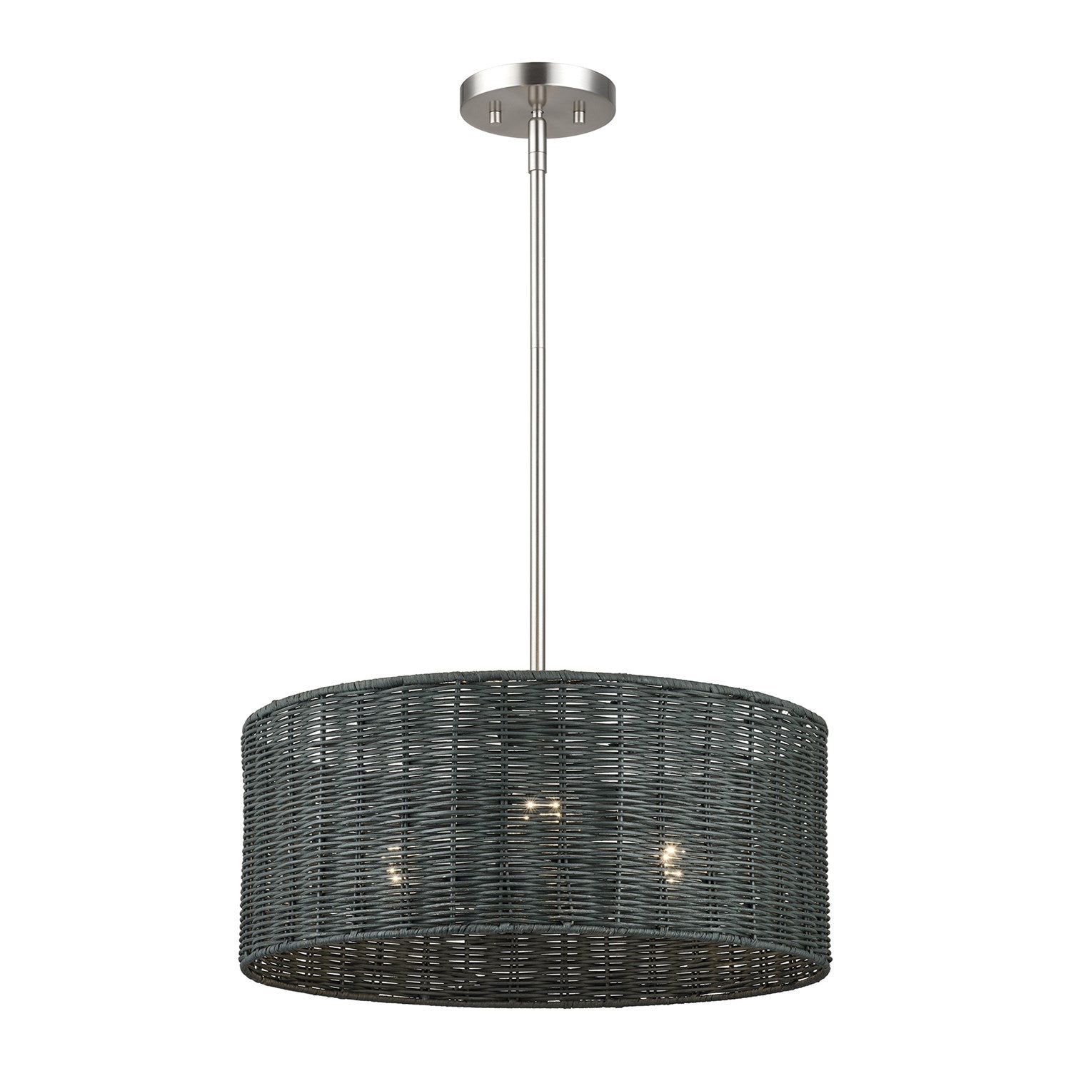 3 Light Brushed Nickel Pendant Chandelier