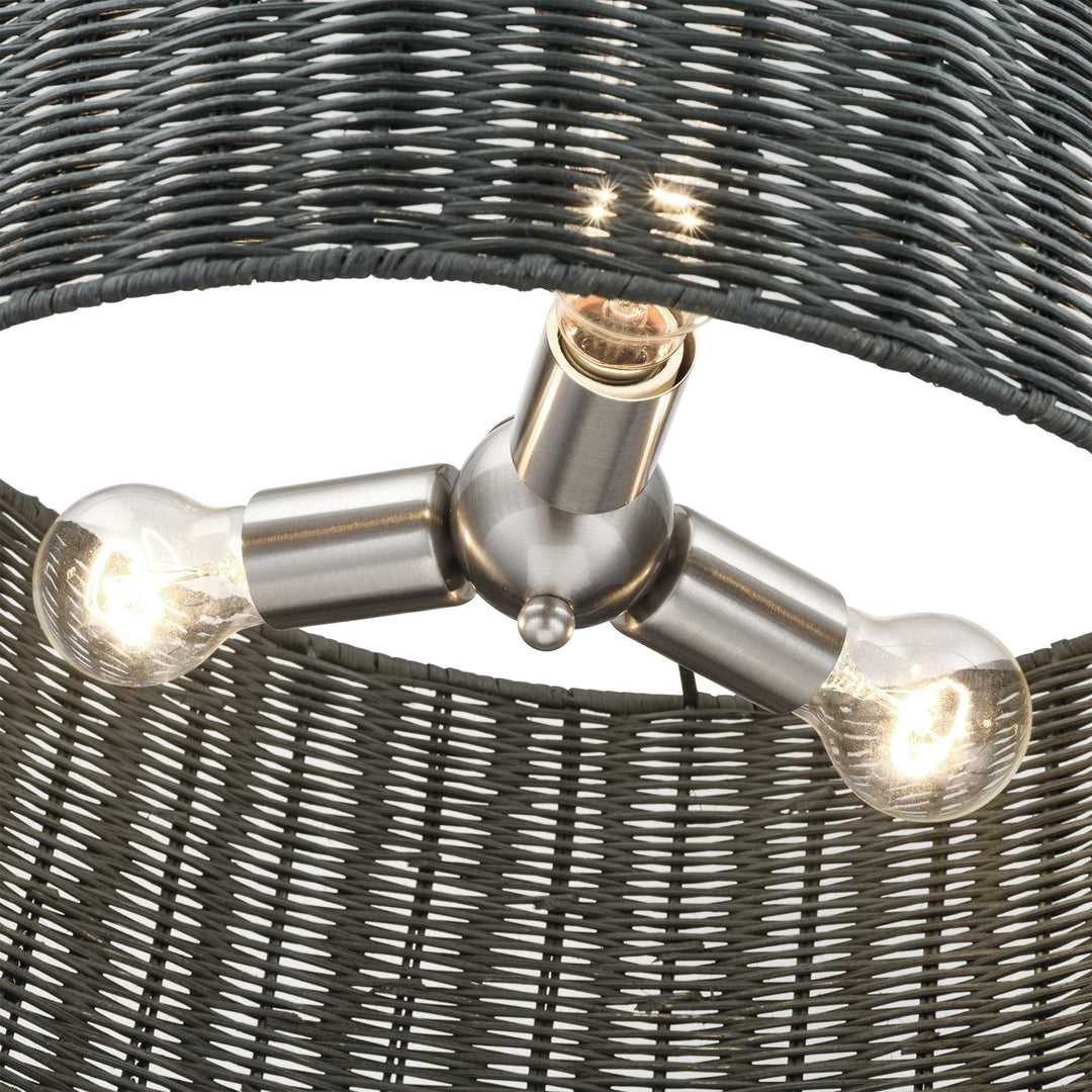 3 Light Brushed Nickel Pendant Chandelier