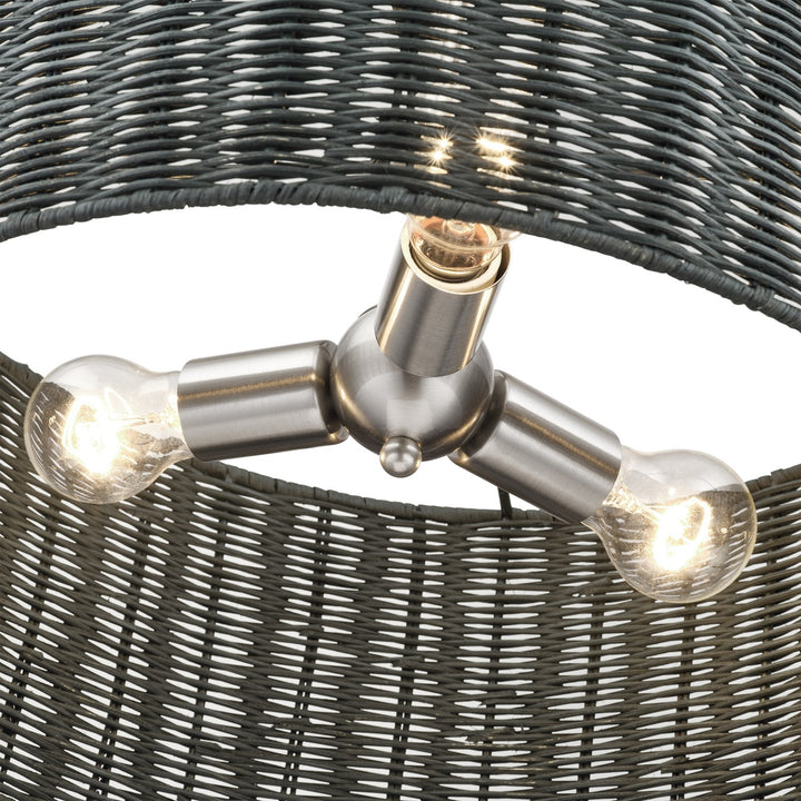 3 Light Brushed Nickel Pendant Chandelier