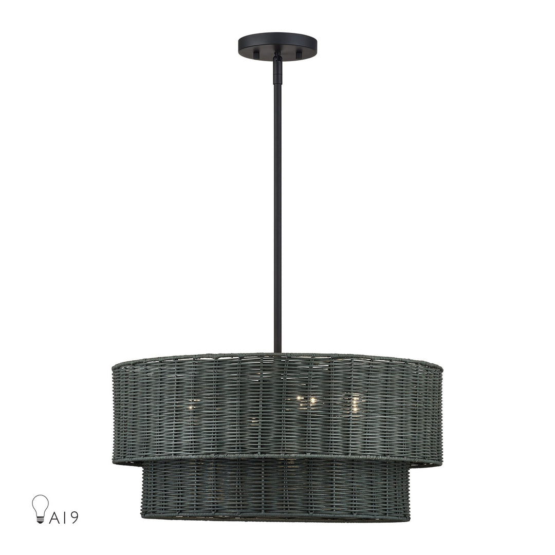 4 Light Black Pendant Chandelier by Livex Lighting
