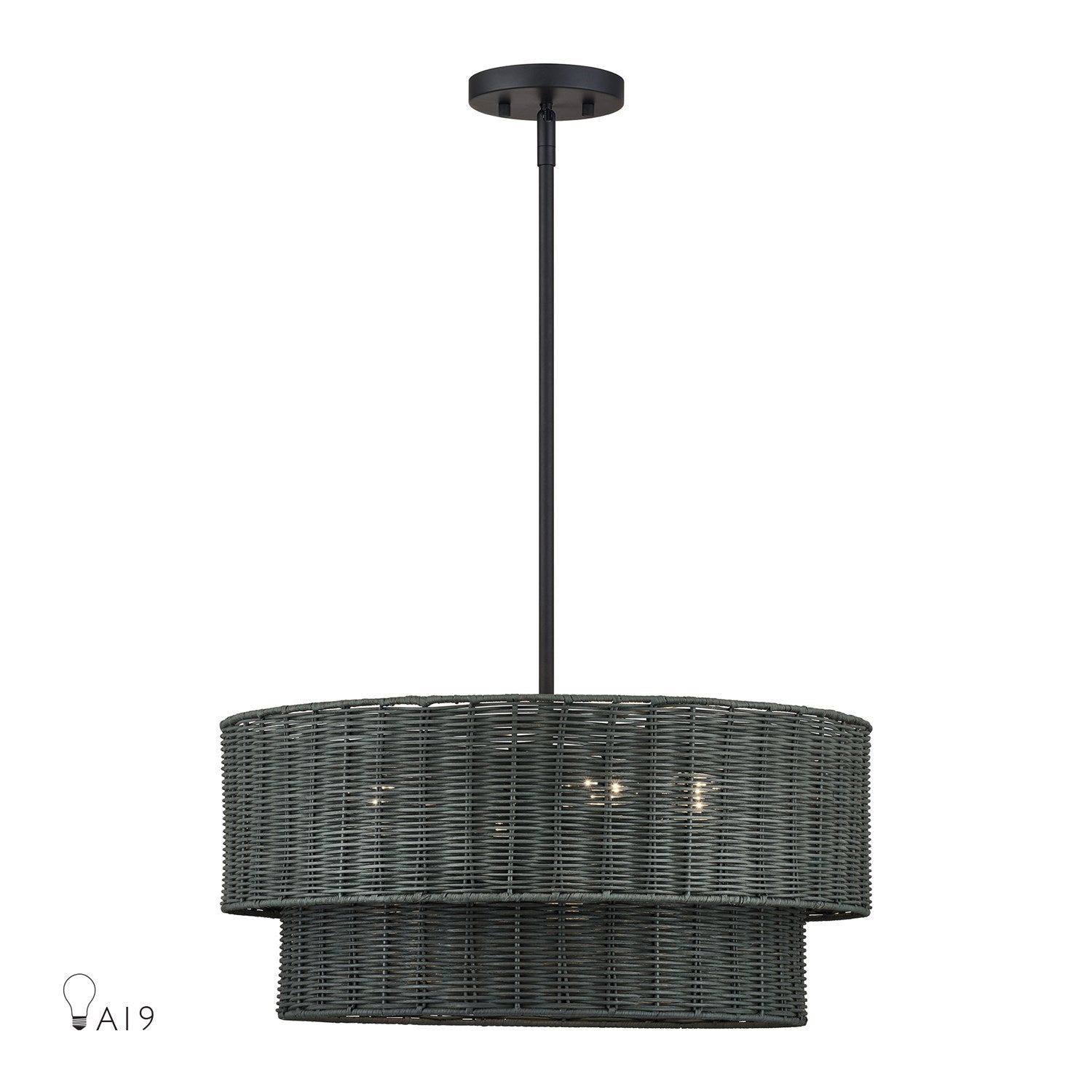 4 Light Black Pendant Chandelier by Livex Lighting
