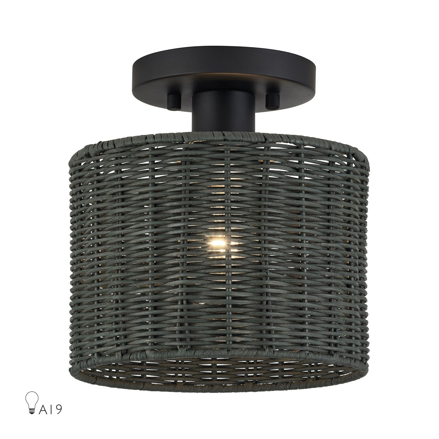 1 Light Black Small Semi-Flush by Livex Lighting