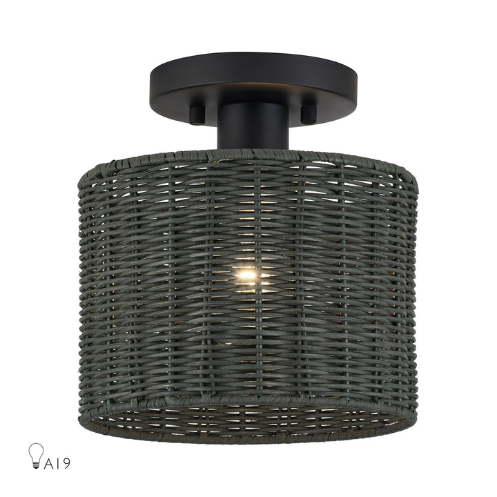 1 Light Black Small Semi-Flush by Livex Lighting