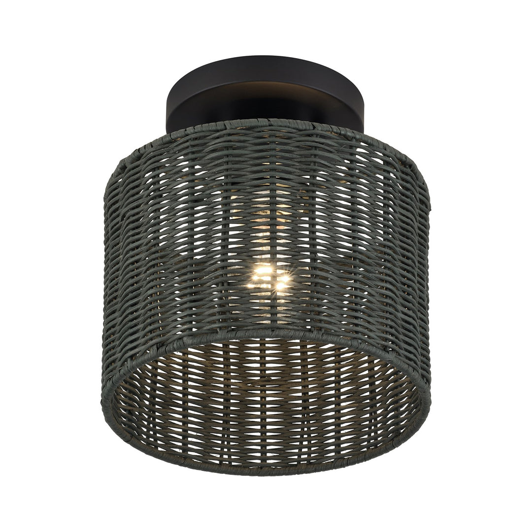 1 Light Black Small Semi-Flush